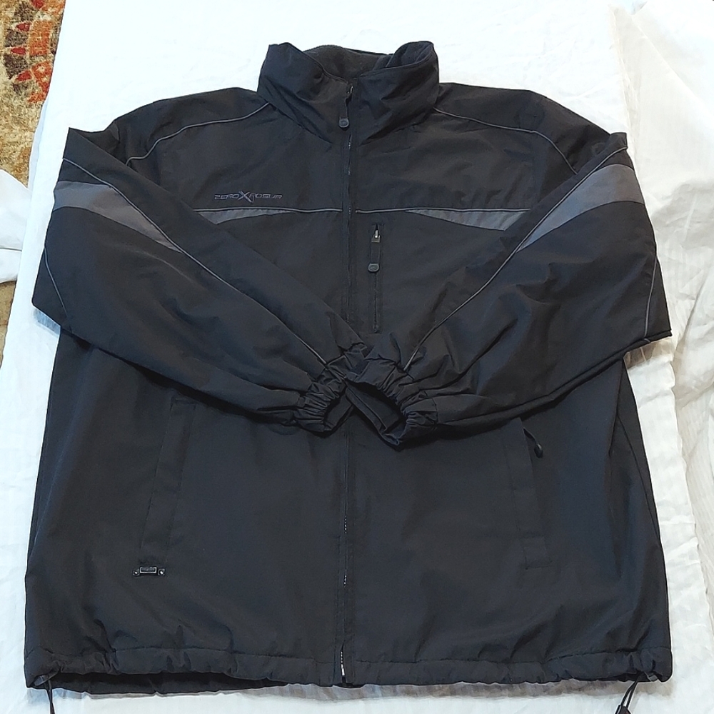 Warm Jacket Black XL With Hideaway Hoodie Zero Exposure